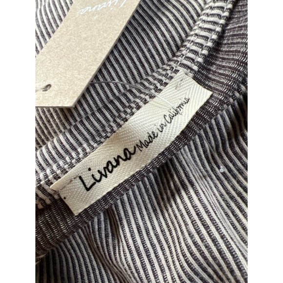 Livana Fine Striped Ruched Long Sleeve Mini Dress Brown Cream Size Large NWT - Picture 4 of 6